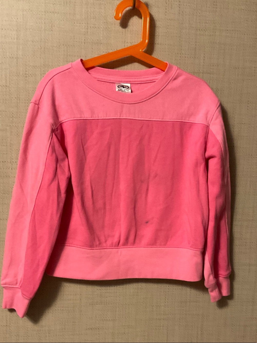 Athletic Works Pink Two-Tone Crewneck Sweatshirt
